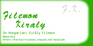 filemon kiraly business card