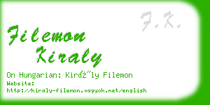 filemon kiraly business card